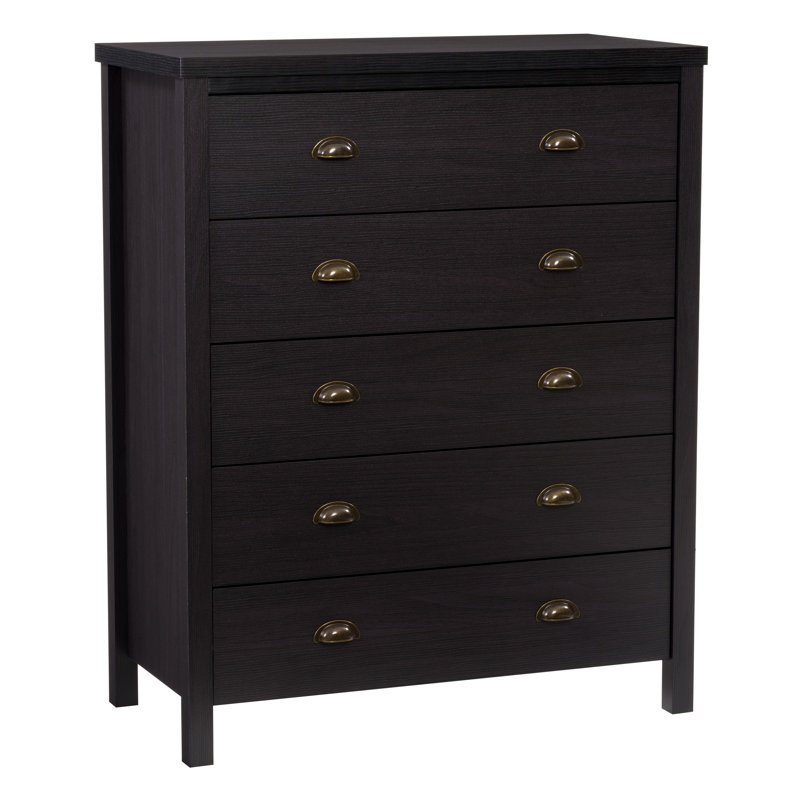 Humberto 35.5" W 5 Drawer Dresser, Black