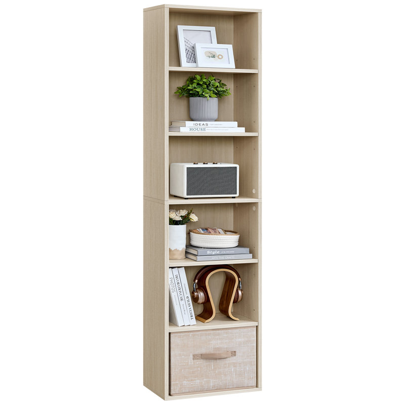 Pelak Bookcase, (6 Shelves) 178.5cm H x 40cm W x 24cm D, Natural Beige