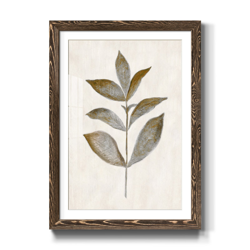 Bronze Leaf III - Reproduction d'art sur papier encadrée, H 37,5 po x l 27,5 po x P 1,5 po, Noyer