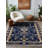 Isabel Collection Digital Print Cotton-Polyester Navy Beige Vintage Look Rug-997377271