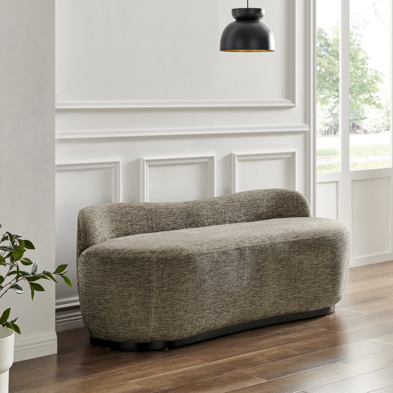 Cameil Polyester Upholstered Bench, Brown