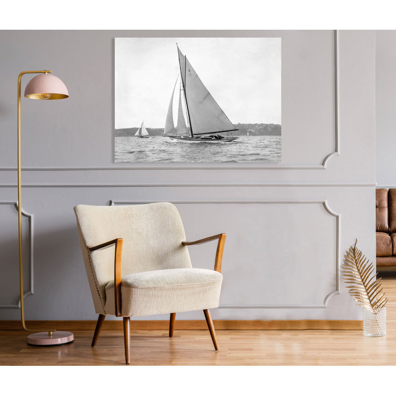 Victorian Sloop on Sydney Harbour, 1930 1 Piece Wrapped Canvas Wall Art, 50cm H x 70cm W x 4cm D