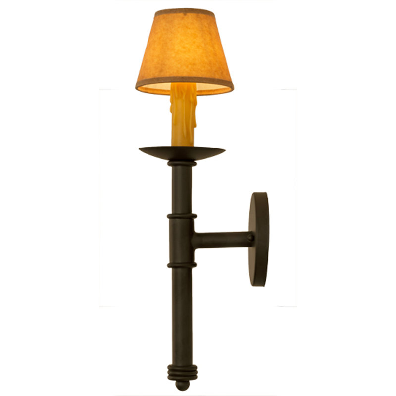 Amada 1 - Light Wallchiere, 19.5" H x 5" W x 7" D, Oil Rubbed Bronze, Natural Parchment