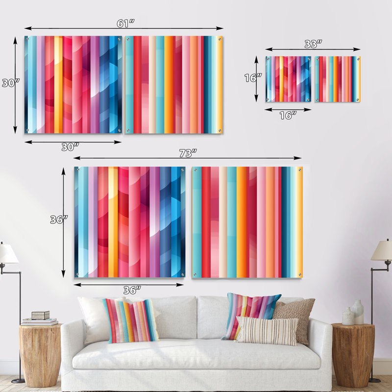Colligan - Ensemble de 2 peintures murales abstraites en acrylique, H 36 po x l 73 po