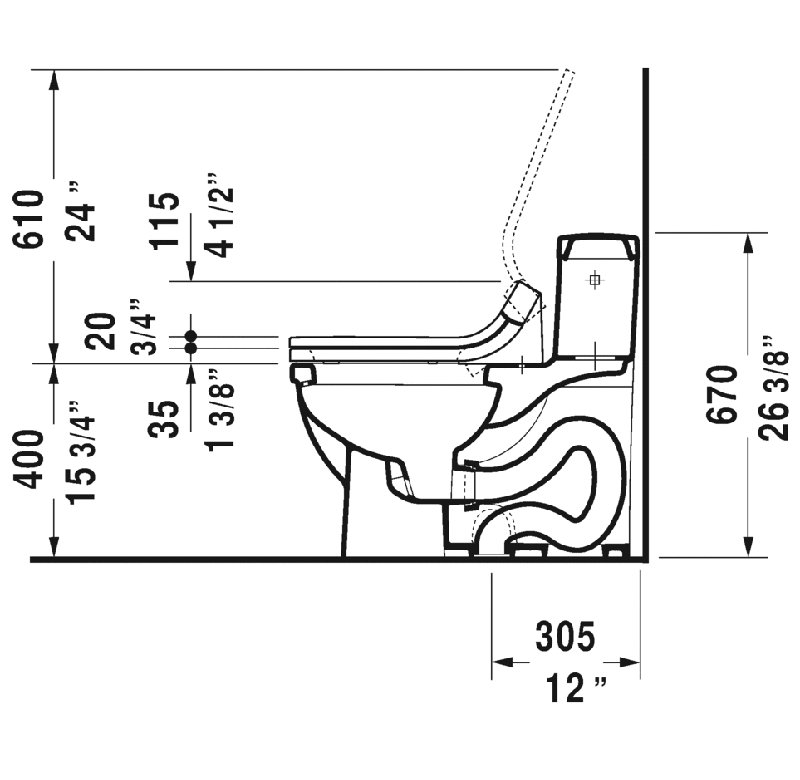 Starck 3 1.28 GPF Elongated One-Piece Toilet (Seat Not Included)