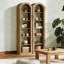 75" Tall Arched Bookshelf, 6-Tier Open Bookcase