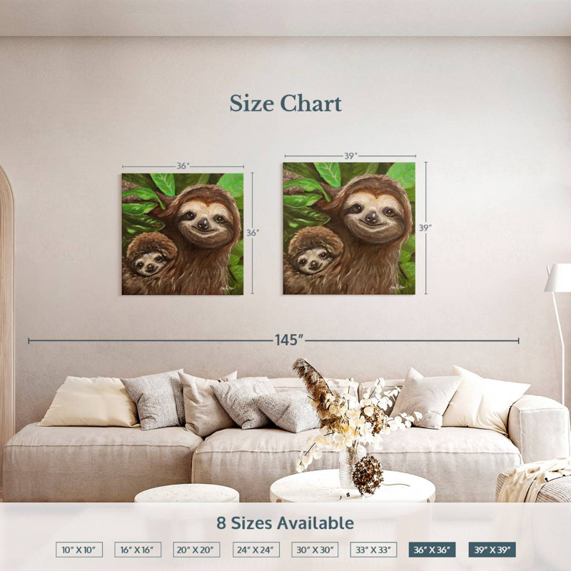 Brampt Sloth All Smiles, 39" H x 39" W