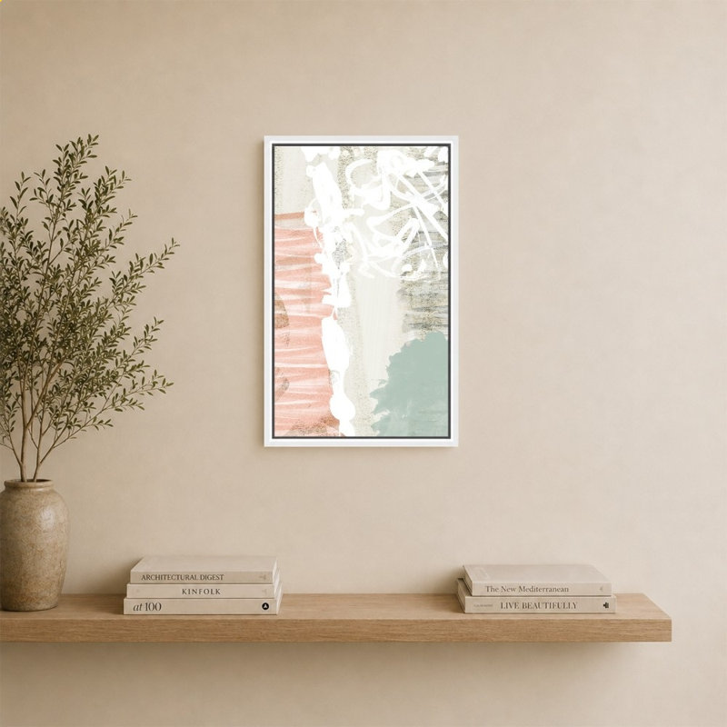 «Smooth Abstract I» par Dan Meneely - Impression sur toile, H 34 po x l 24 po, Blanc