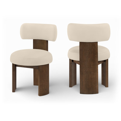 Chaise rembourrée en cuir végétalien Atelier beige