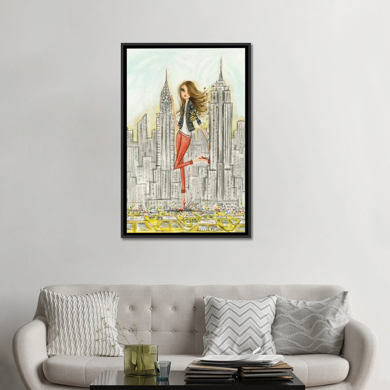 «See the Sights New York», reproduction sur toile tendue, H 26 po x l 18 po x P 1,5 po, Toile avec cadre noir, Pas de tapis