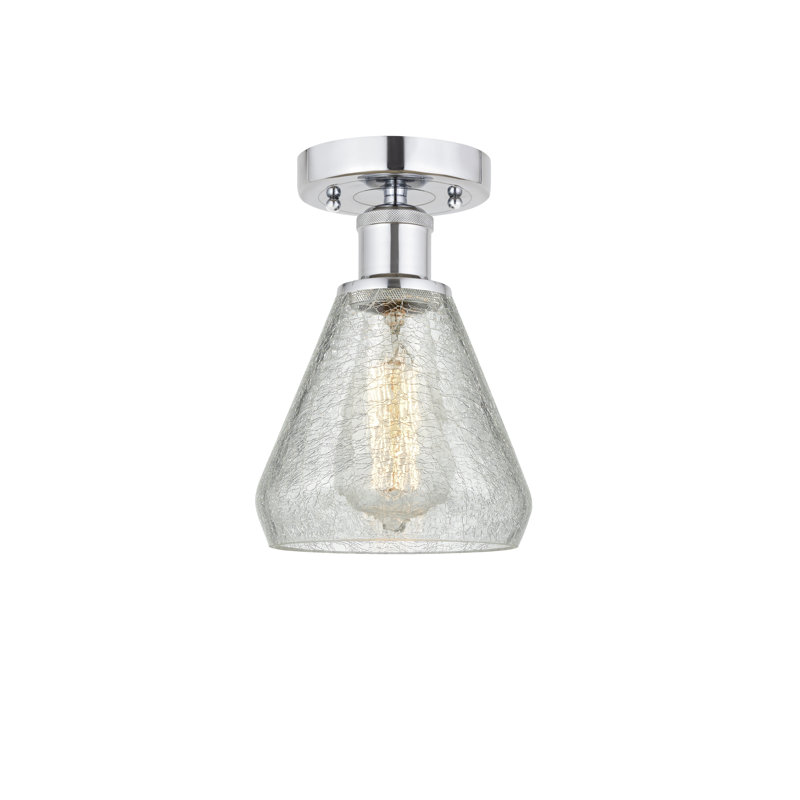 Plafonnier semi-encastré en verre Petronille, Chrome poli