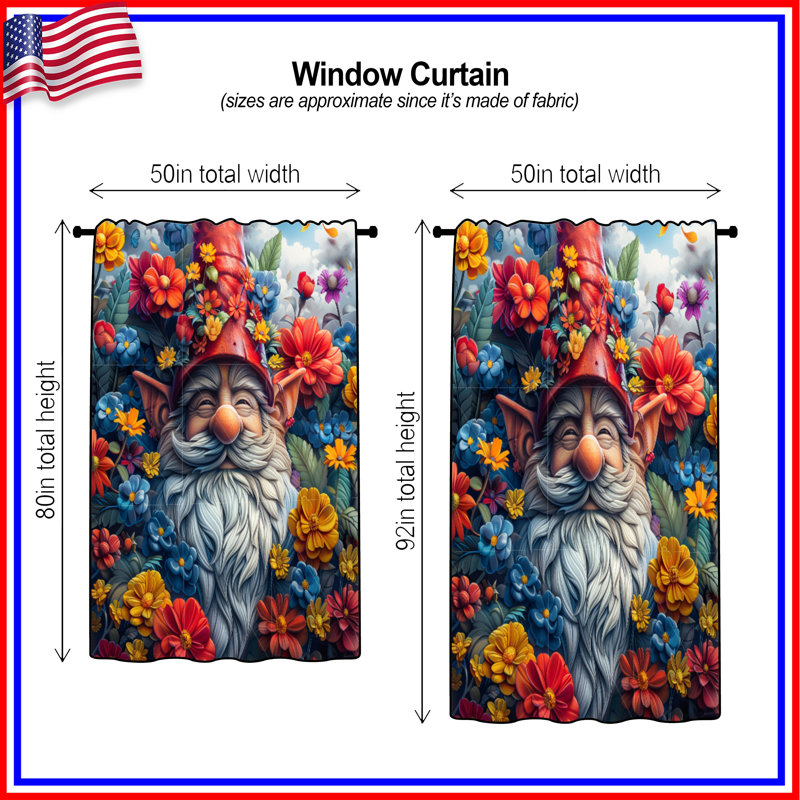 Rideaux Gnome, 50 po x 80 po - 1 panneau, Transparent
