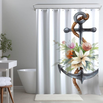 Shower Curtain MI87 – Polyester Shower Curtain, Dye Sublimation Print, 71" W × 74" L