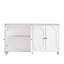 Buffet 63 "à 4 portes Farmhouse, armoire de rangement avec tablettes réglables et pieds tournés classiques-472493935