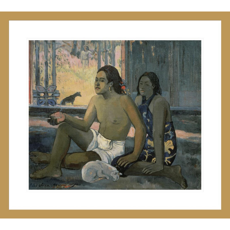 «Eiaha Ohipa or Tahitians in a Room» par Paul Gauguin - Estampe numérique encadrée, H 23,5 po x l 26,11 po