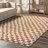 Dominique Abstract Checkered Fringe Area Rug-1578999577