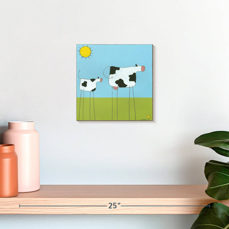 Crowle Stick-Leg Cow I, 10" H x 10" W