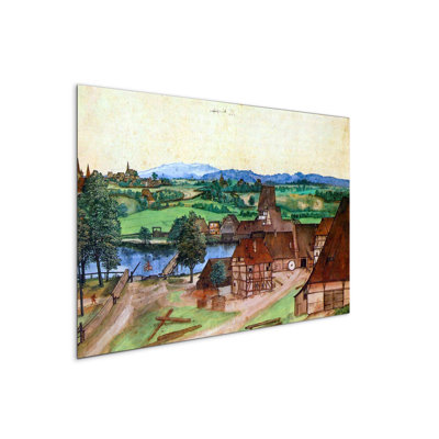 Nuremberg, wire-pullers at the mill Pegnitz by Albrecht Dürer 53×80 cm MetalArt Materic Aluminum Satin Effect, Frameless Panel, Lightweight Ready to Hang