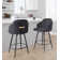 Archaimbaud Swivel Upholstered Counter Stool with Metal Frame