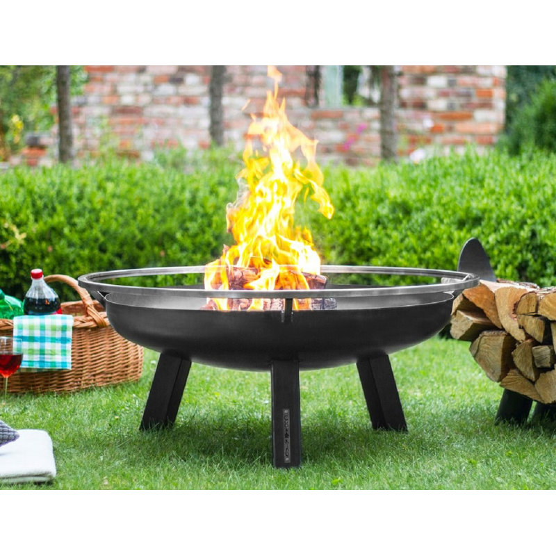 Steel Wood Burning Smokeless Fire Pit, 40" H x 60" W x 60" D