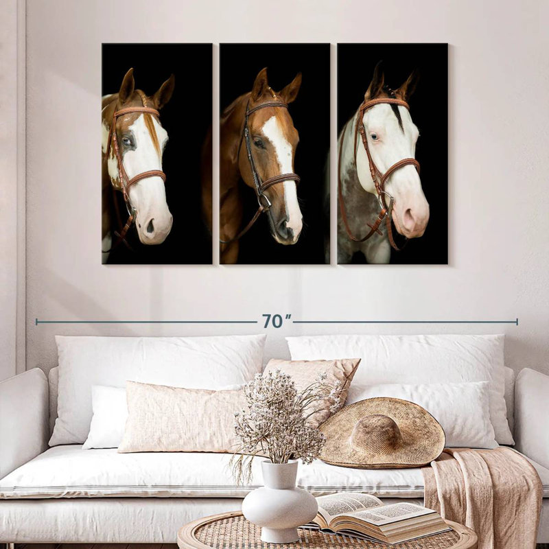 American Paint Horses, H 32 po x l 50 po