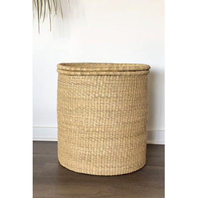 Panier à linge tissé à la main avec couvercle