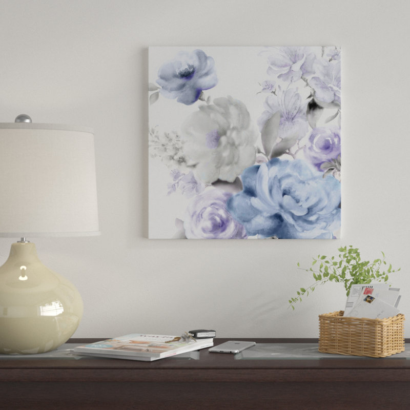 «Floral II», impression sur toile, H 18 po x l 18 po x P 1,5 po, Toile tendue, Pas de tapis