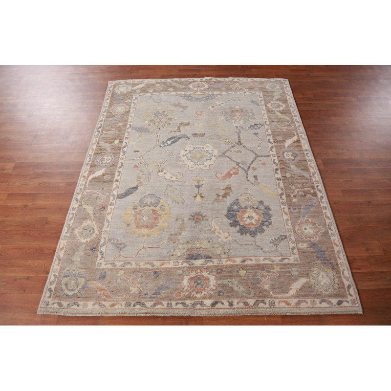 Vegetable Dye Wool Oushak Turkish Rug 5x6