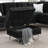 Sectional 3-Seaters Sofa With Chaise, Storage Ottoman, Metal Legs And Copper Nails,Two White Pillows,Black(102" X 76" X35")-384649148