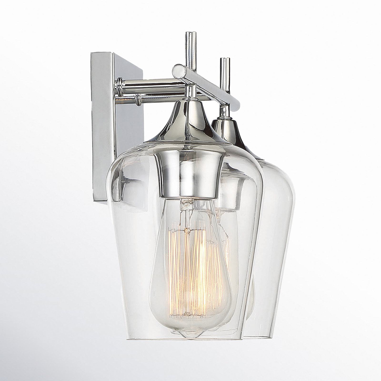 Breena Dimmable Vanity Light, Clear, Polished Chrome