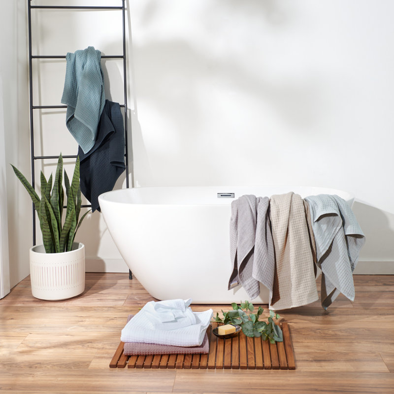 Waffle Twist 100% Cotton Hand Towel, Ebony
