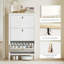 Armoire à chaussures avec 3 tiroirs rabattables, armoire de rangement étroite pour chaussures, blanc