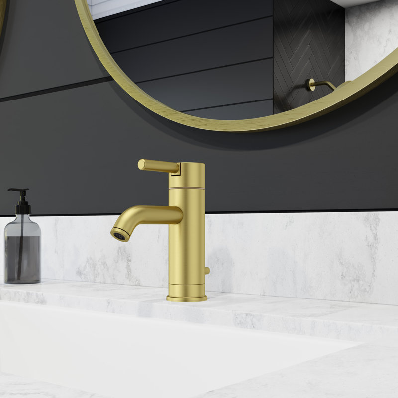 Contempra Single Control Bathroom Faucet with Drain Assembly, Brushed Gold