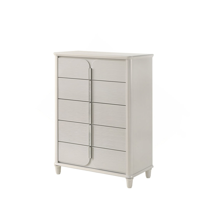 Commode finition perle blanche