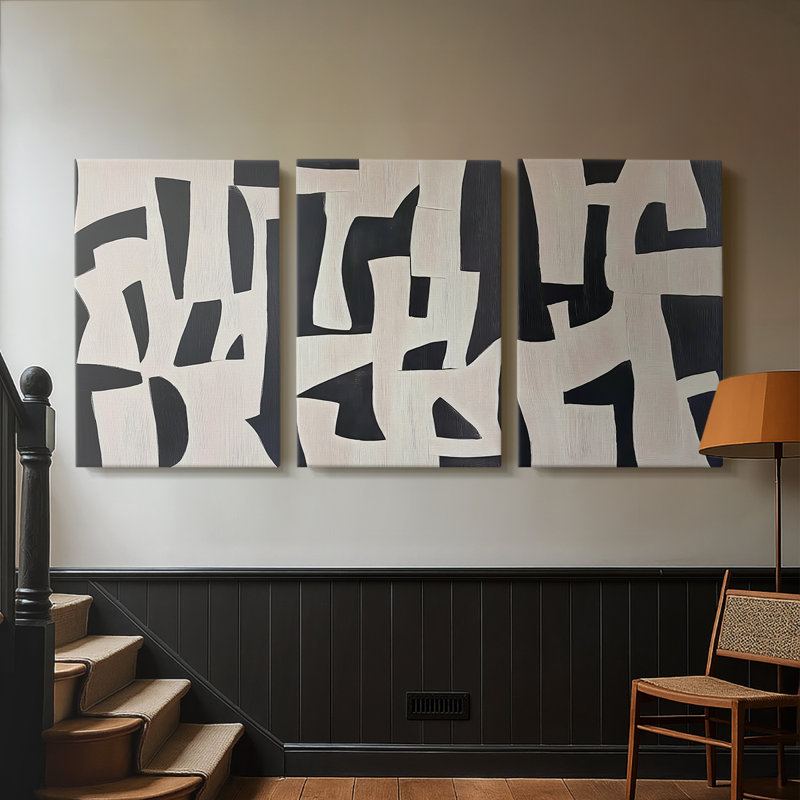 ABSTRACT Series dxcii - Toile tendue sur mesure - 3 pièces, H 12 po x l 24 po