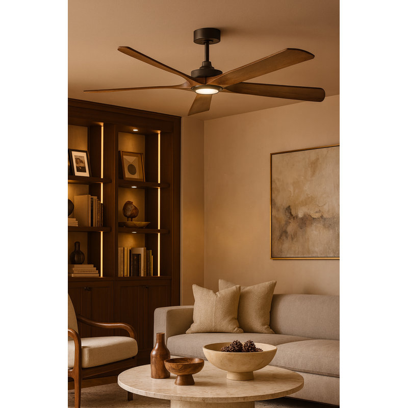 Ventilateur de plafond Hinkley Layton, Noyer, Noir mat