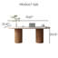 Bureau 71 po ovale moderne, plateau de table en faux marbre brillant, pieds doubles en bois-1429838394