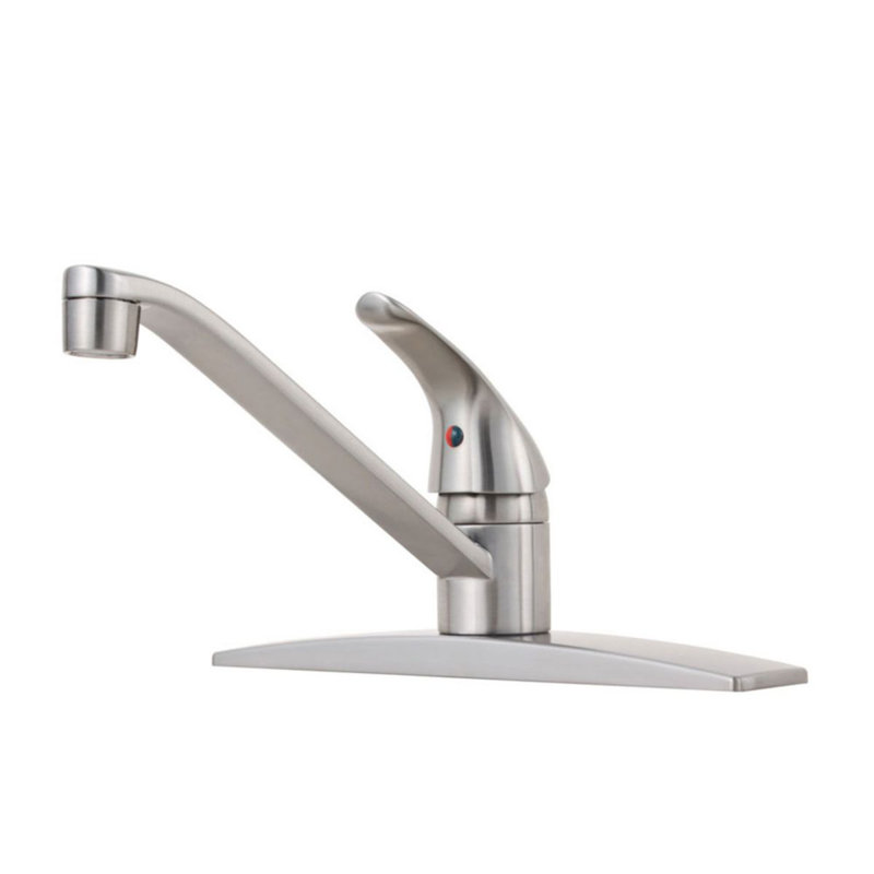 Pfirst Series Single Handle Deck Mounted Kitchen Faucet, Stainless Steel