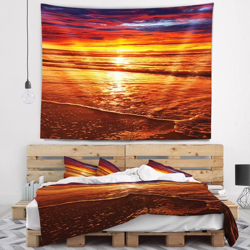 Tapisserie de plage colorée en miroir, H 32 po x l 39 po