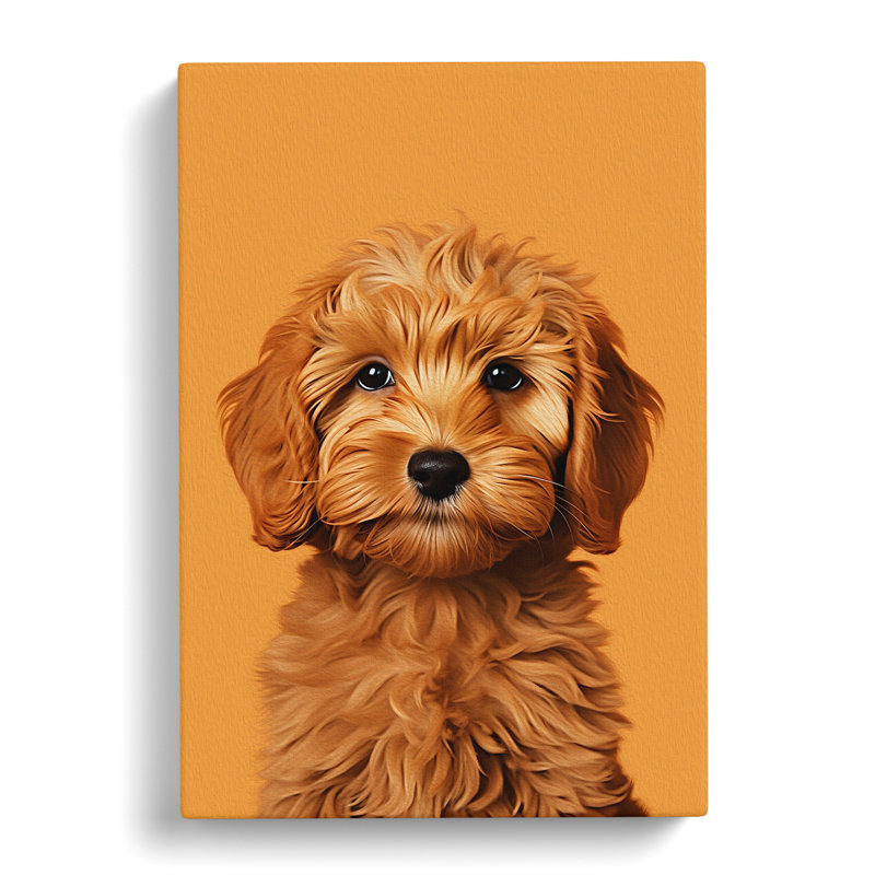 Cockapoo Minimalism No.2 - Wrapped Canvas Print, 50cm H x 35cm W x 3cm D