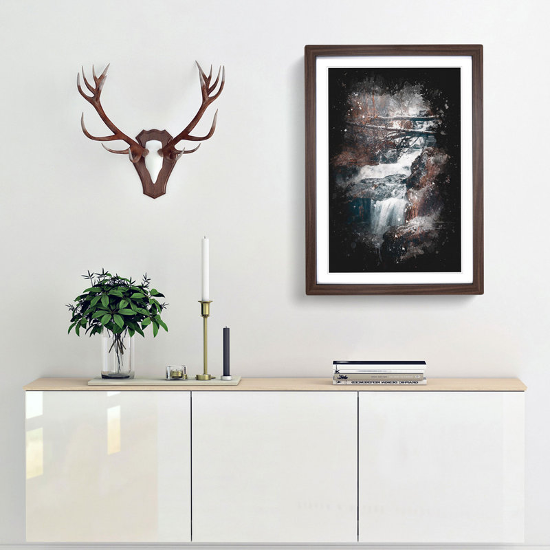Forest in Norway - Framed Print, 87cm H x 62cm W x 2cm D, Walnut Framed
