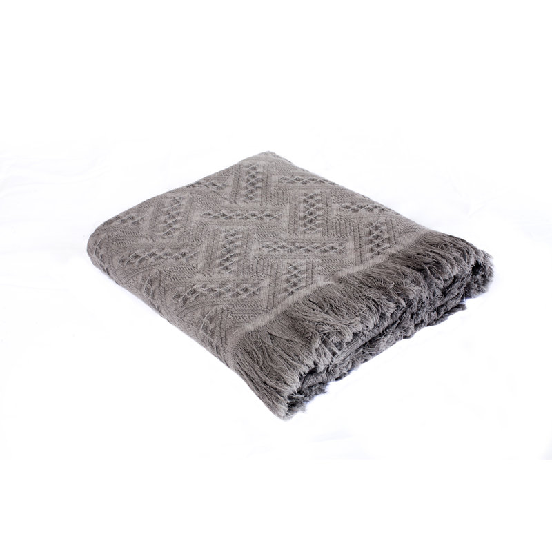 Knitted Throw Blanket, Charcoal Gray