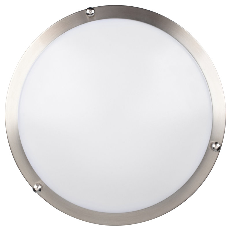 Alexanndra II LED Flush Mount - Acrylic Lens, Brushed Steel, 5" H x 24" W x 24" D