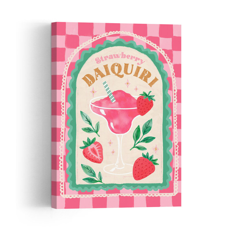 «Sweet Strawberry Daiquiri», impression d'art rétro rétro sur un fruit abstrait, H 36 po x l 24 po