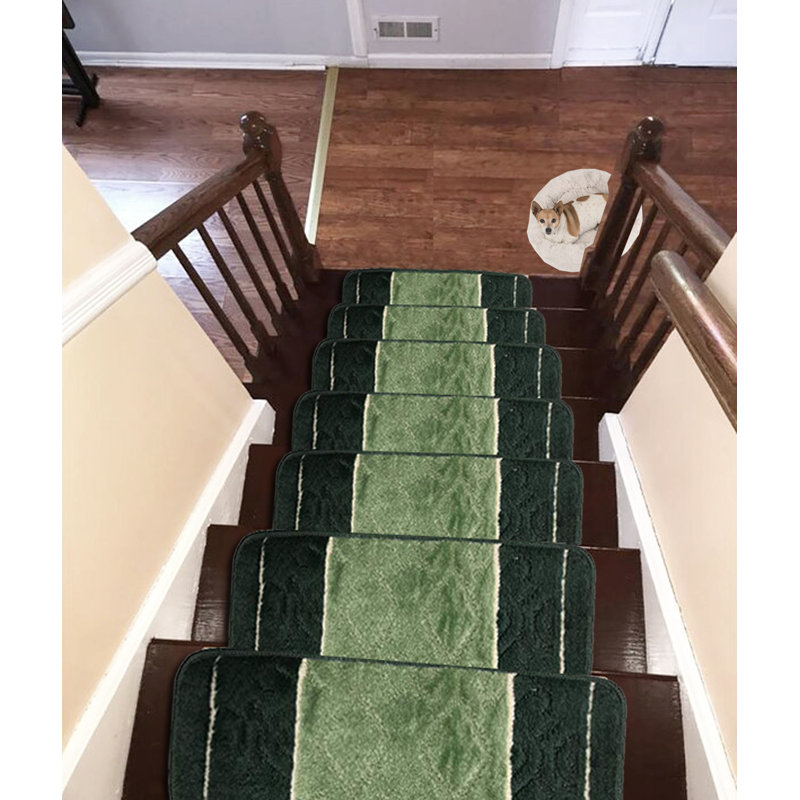 Tapis d'escalier en caoutchouc Karlstad, Vert