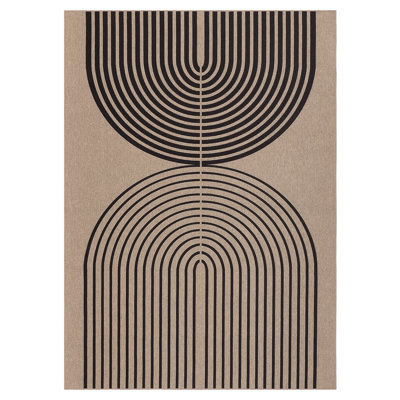 Outdoor Patio Rug Rainbow Easy Jute Rugs Washable Non Slip Non Shedding Modern Striped Rug Stain Resistant Foldable Farmhouse Mats for Bedroom Dining Room Office Porch