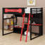 Lit mezzanine en bois avec bureau-628921768