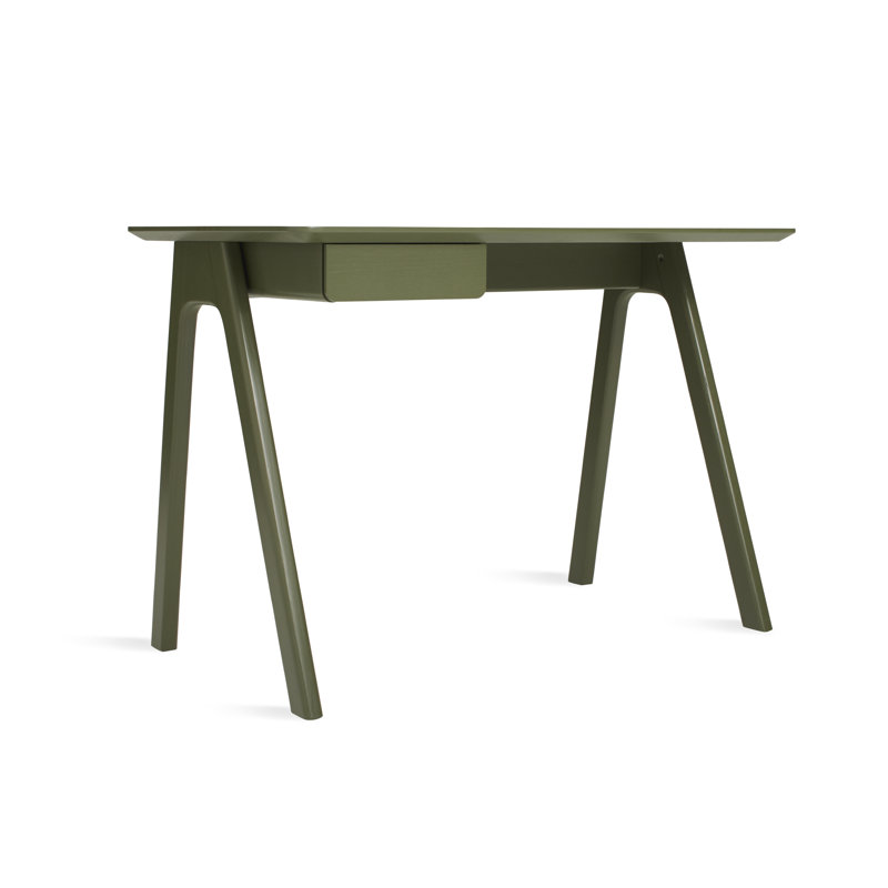 Stash Solid Wood Base Writing Desk, Olive