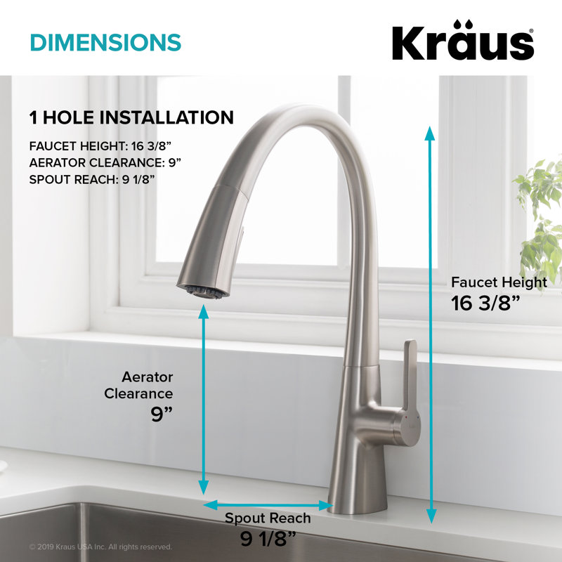 Nolen™ Pull Down Single Handle Kitchen Faucet, Chrome/White