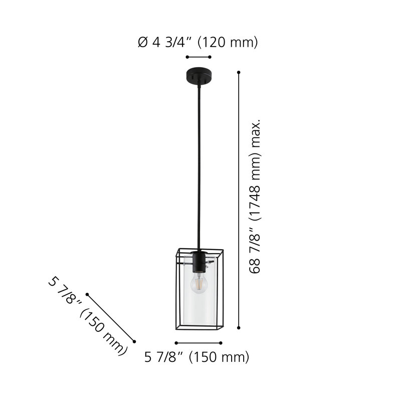Aidah 1 - Light Structured Black Lantern Pendant